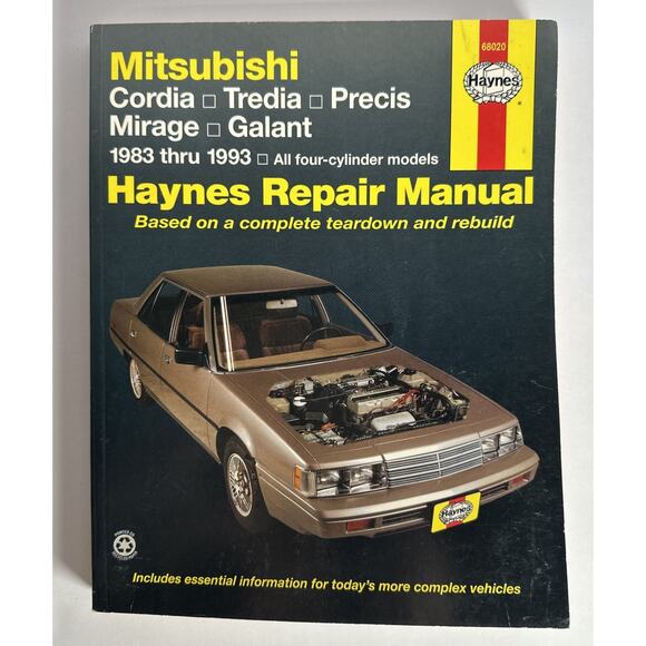 Haynes Repair Manual Mitsubishi Cordia Tredia Precis Mirage Galant 1983-1993 - Picture 1 of 7